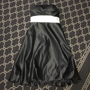 Bill Levkoff Black & White Bridesmaid Dress